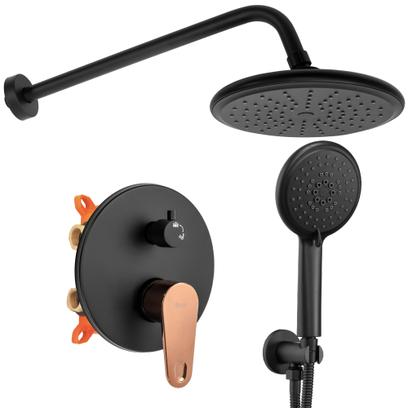 Shower system REA MILD BLACK ROSE GOLD + BOX