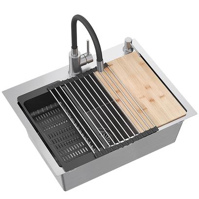 Edelstahlspüle LUKE 110 WORKSTATION BRUSH NICKEL