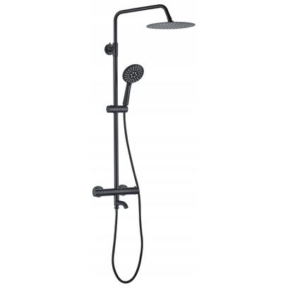 Thermostatic shower set Lungo Black