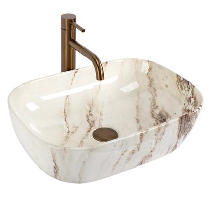 Countertop washbasin Rea Belinda Marrone Shiny