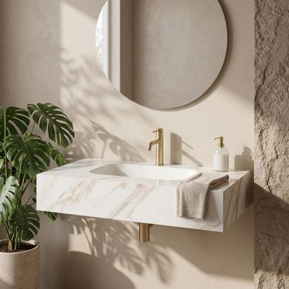 Pakabinama praustuvė REA Aresa Grey Gold 80