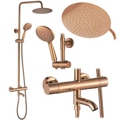 Thermostatic shower system Rea Lungo Diamond Copper