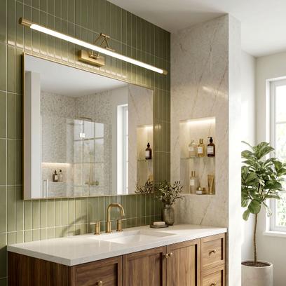 Aplique de casa de banho LED SWE024-1W 80cm Brush Gold
