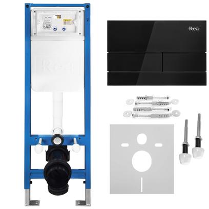 Podomietkový Inštalačný Set Slim 024N pre WC s Tlačidlom T Black Glass