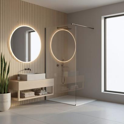 Duschwand Rea Flexi Transparent / Titan 70