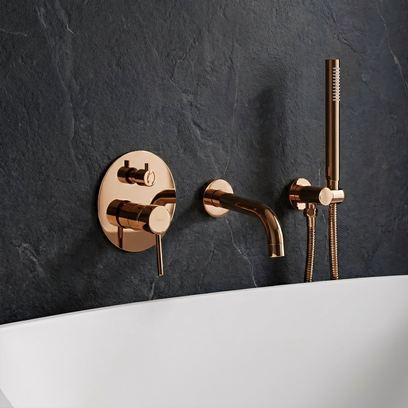 Wall Mounted Bath faucet Rea Lungo Copper + BOX