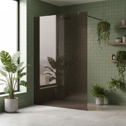 Duschwand Rea Flexi Brown / Titan 90