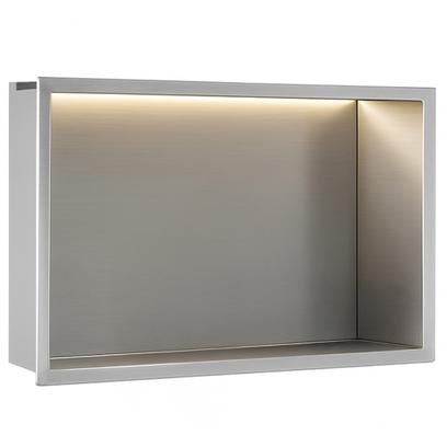 Вграден рафт за баня А LED 30x45 steel brush