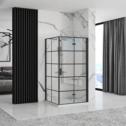 Rea Molière Black Διπλή καμπίνα ντους 90x110
