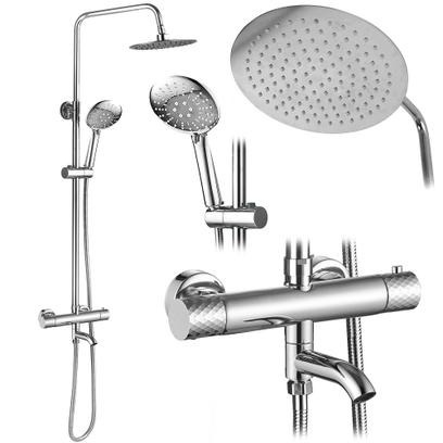 Thermostatic shower system Rea Lungo Diamond Chrome
