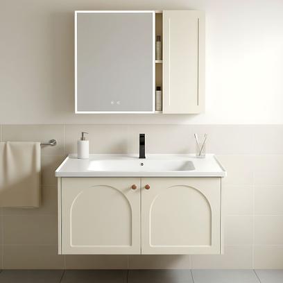 Súprava kúpeľňového nábytku s umývadlom Denver 80cm Creme