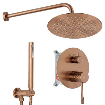 Душ система за вграждане Rea Lungo Diamond Brush Copper + BOX