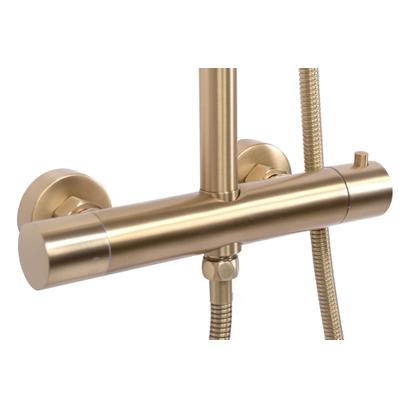 Shower set with thermostatic mixer REA VINCENT Gold Brushed