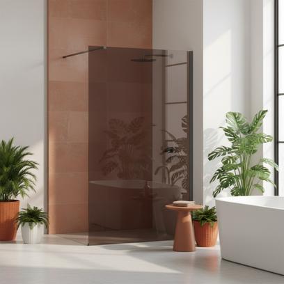 Duschwand Rea Flexi Brown / Titan 100