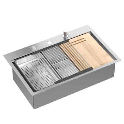 Edelstahlspüle BURT 110 WORKSTATION BRUSH NICKEL