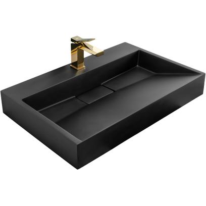 Konglomerato praustuvas Rea GOYA Juoda MAT 70CM