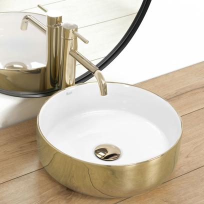 Umywalka Ceramika Nablatowa SAMI GOLD/WHITE