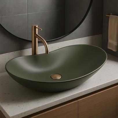 Countertop Basin Rea Royal Olive Matt