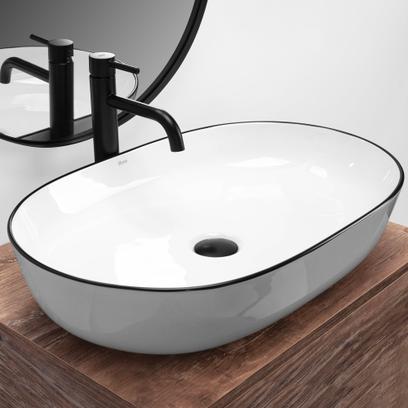 Umywalka nablatowa Rea CLEO 61 Black edge