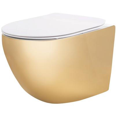 Függesztett WC-csésze rea Carlo Flat Mini Gold/White