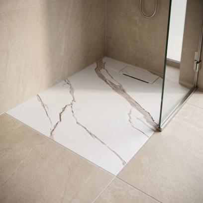 Brodzik prysznicowy Bazalt CARRARA WHITE 80x100
