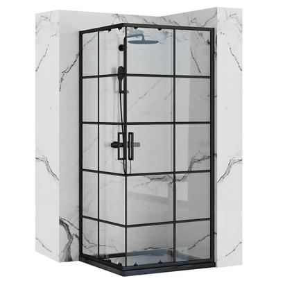 Rea Concept Μαύρη καμπίνα ντους 80x80