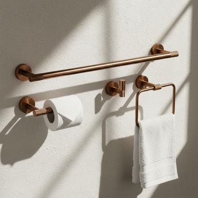 Ensemble d’accessoires de salle de bain GRID Brush Copper 4 pièces
