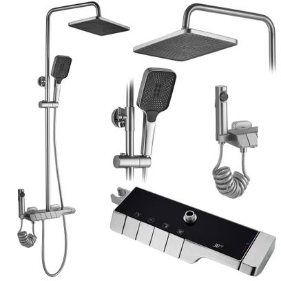 Coloana de dus cu termostat REA ROB Nichel Brush INOX
