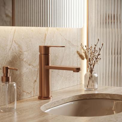 Robinet de salle de bain Rea Arcos Brush Copper