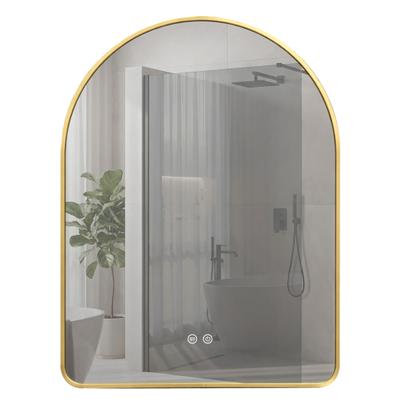 LED Spiegel 80x60cm CAMLOT Brush Gold