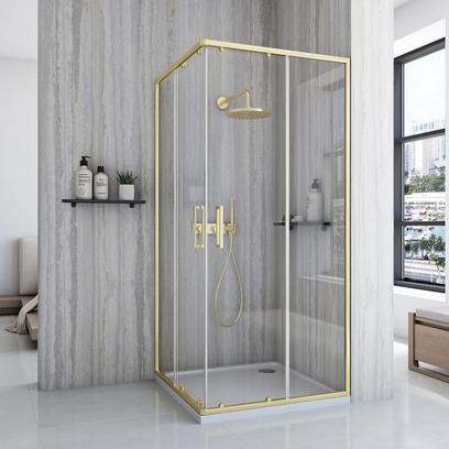 Duschkabine Rea City 80 x 100 Brush Gold