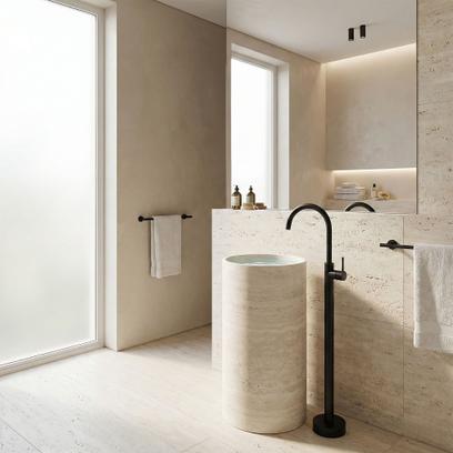 Waschbeckenarmatur freistehend Rea Lungo Black