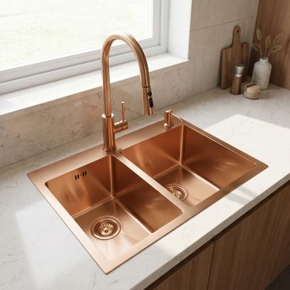 Стоманена мивка Toby  BRUSH COPPER