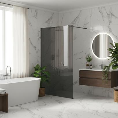 Duschwand Rea Flexi Grey / Titan 140