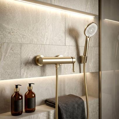 Душ маркуч против усукване Rea Brush Gold 150 cm