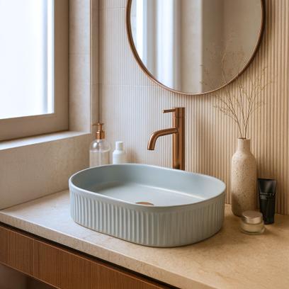 Countertop washbasin Rea Vanda Baby Blue Matt
