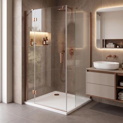 Dušikabiin Rea Belmond White 80x80 Brush Copper