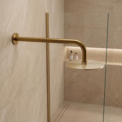 Кръгло рамо за душ пита REA JS-9021 40cm Brush gold
