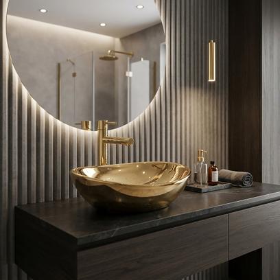 Umywalka nablatowa Rea Sofia Gold