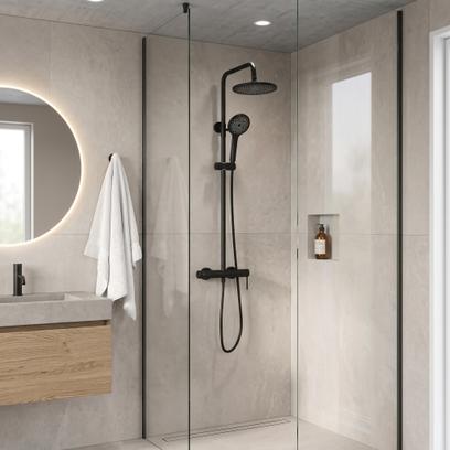 Shower set Rea Foss Clif Black