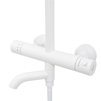 Thermostatic shower set Lungo White Matt Matt