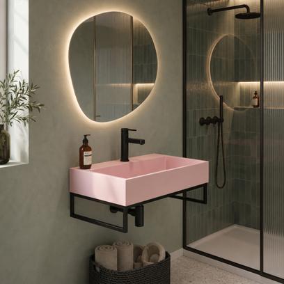 Lavabo de conglomerado GOYA PINK 60CM + marco