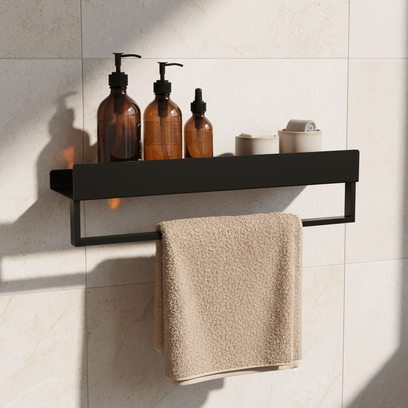 Kúpeľňová polica SF01 45cm black matt