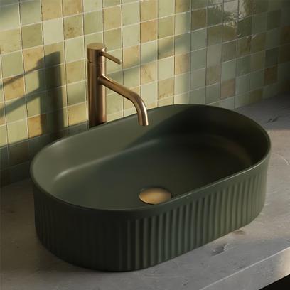 Countertop washbasin Rea Vanda Olive Matt