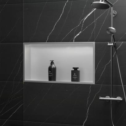 bathroom shelf 30x60 steel brush