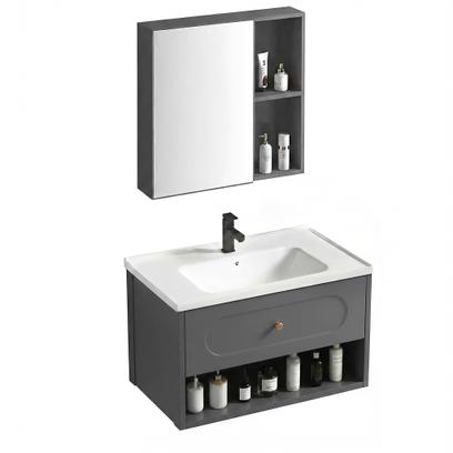 Комплект мебели за баня с мивка River 60cm Grey