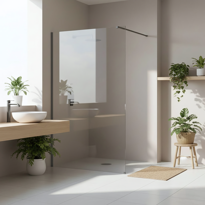 Duschwand Rea Flexi Transparent / Titan 140