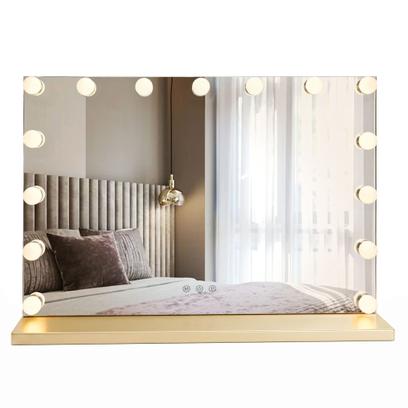 LED Spiegel HOLLYWOOD L.Gold 80x60