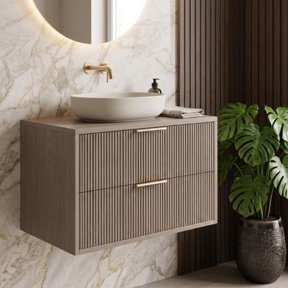 Шкаф за мивка Rea Mono 80cm Grey Oak