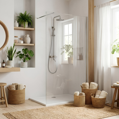 Pared de la ducha Rea Flexi Transparent / Chrome 70
